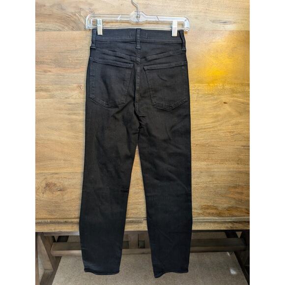 Madewell Stovepipe Jeans Womens 24 Black Denim High Rise Fitted Skinny NM217 NWT - Picture 2 of 5